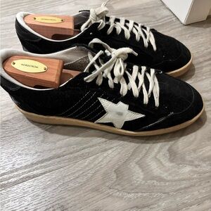 Golden Goose Ball Star Black Sneakers with White Star